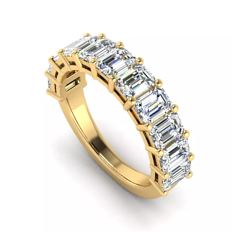 14K Yellow Gold Monroe 11 Stone Shared Prong Anniversary Band