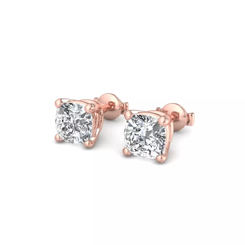 14K Rose Gold Fancy Shape Guardian Back Earrings