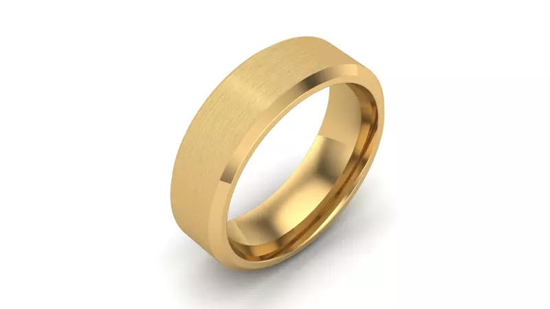 14K Yellow Gold Beveled Edge Band (6Mm)