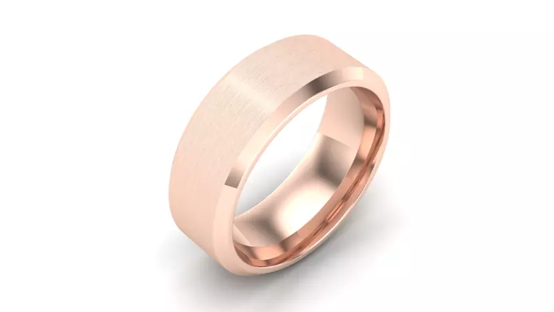 14K Rose Gold Beveled Edge Band (7Mm)