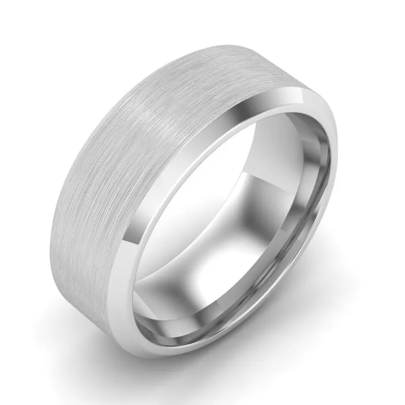 Platinum Beveled Edge Band (7Mm)