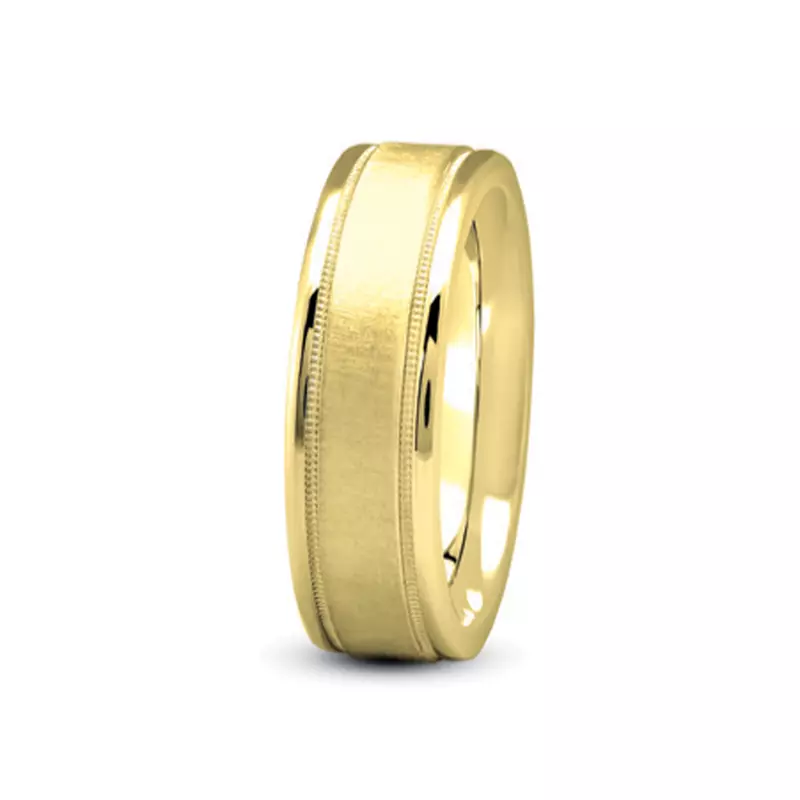 14K Yellow Gold Flat Band With Rounded Edges (5Mm)