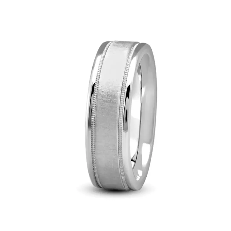 Platinum Flat Band With Rounded Edges (6Mm)