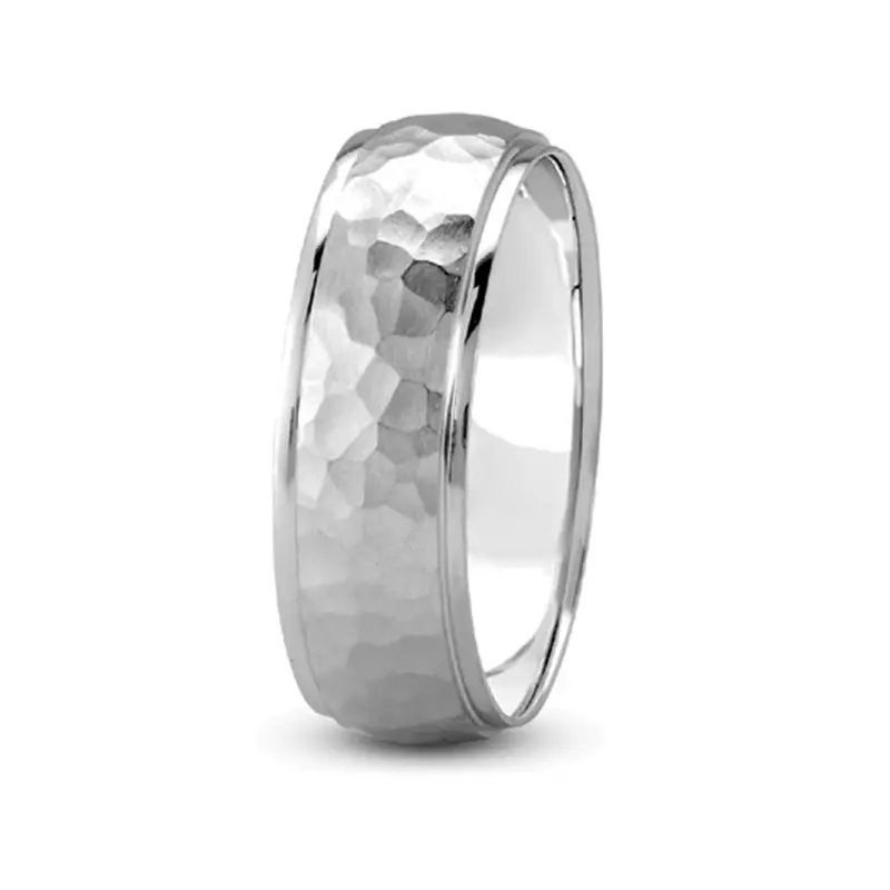 14K White Gold Dome Hammer High Polished (5Mm)