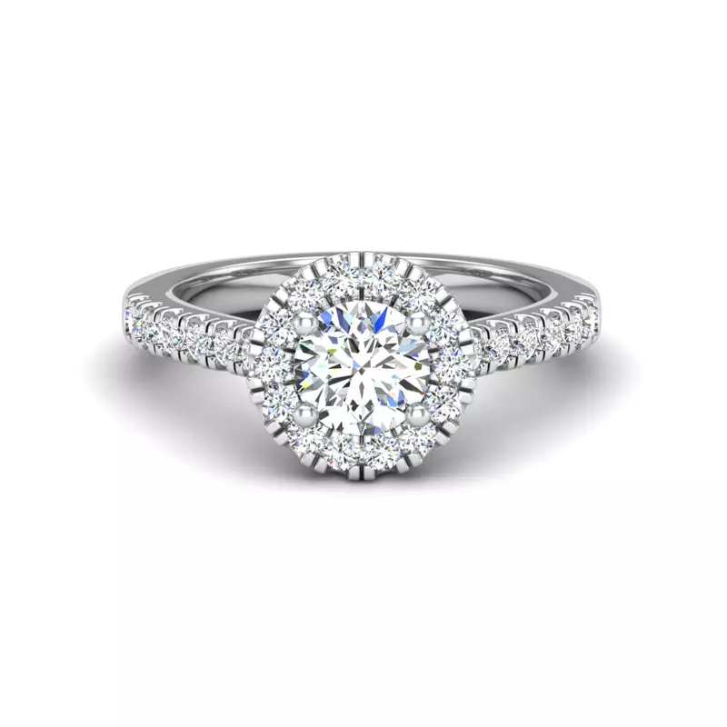 18K White Gold Myla Halo Engagement Ring