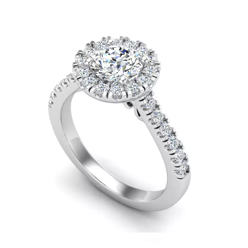 18K White Gold Myla Halo Engagement Ring