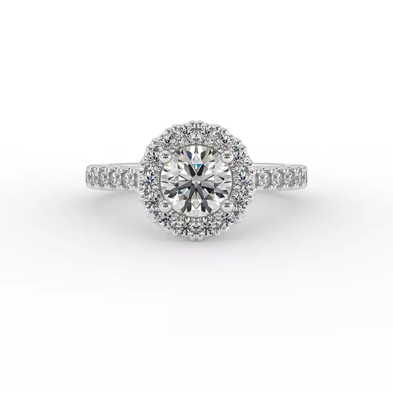 18K White Gold Myla Halo Engagement Ring