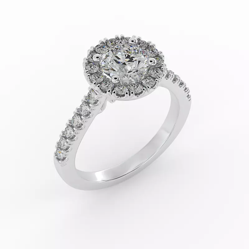 18K White Gold Myla Halo Engagement Ring