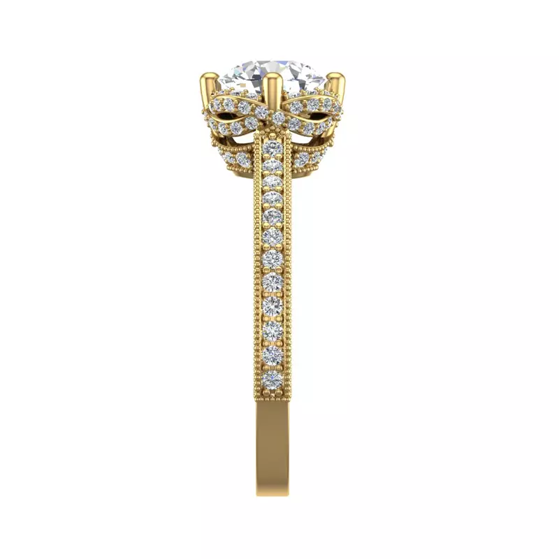 14K Yellow Gold Tessa Halo Engagement Ring