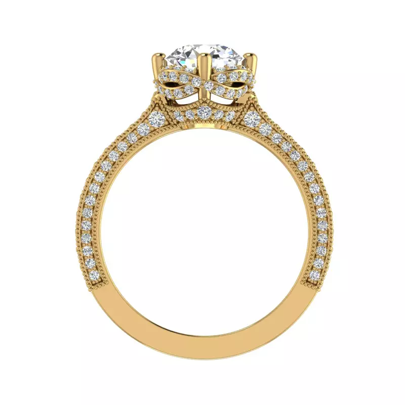 14K Yellow Gold Tessa Halo Engagement Ring