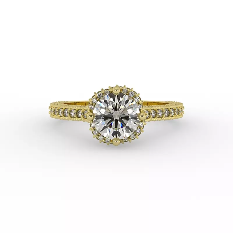 14K Yellow Gold Tessa Halo Engagement Ring