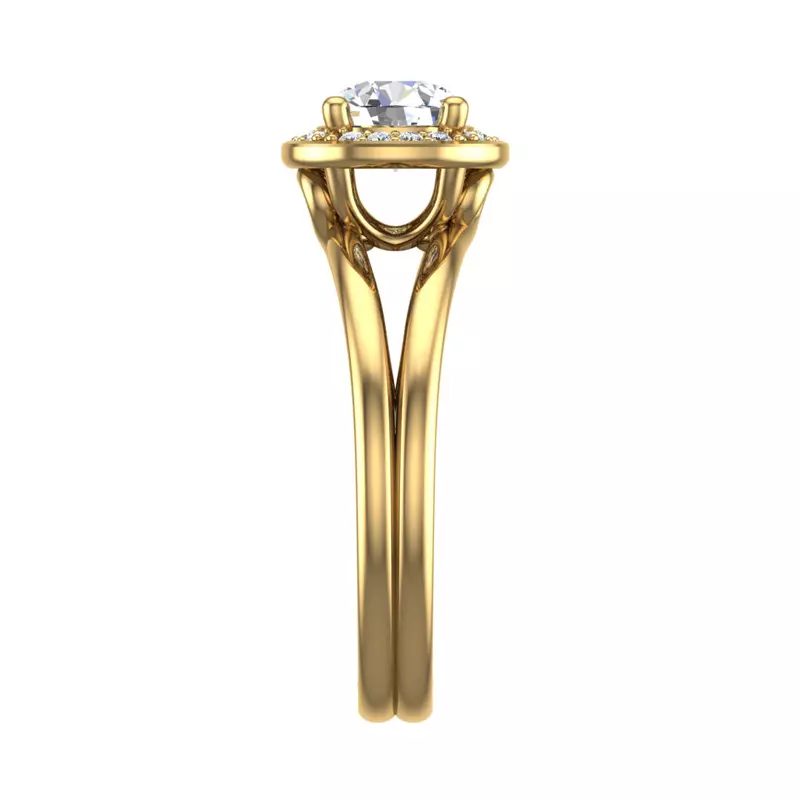 18K Yellow Gold Miriam Halo Engagement Ring