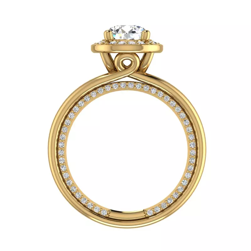 18K Yellow Gold Miriam Halo Engagement Ring