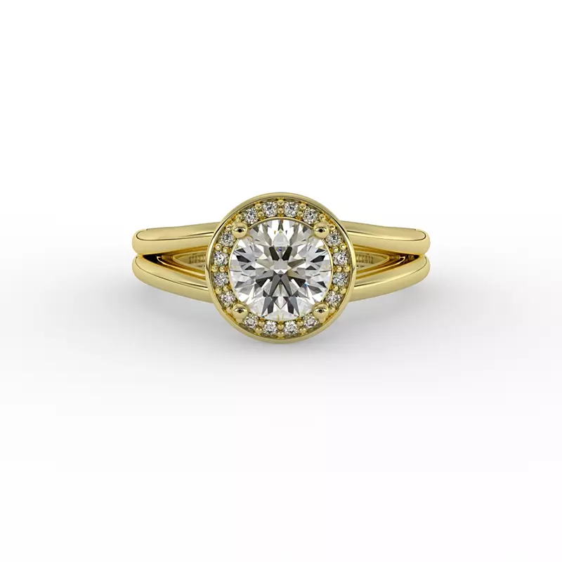 18K Yellow Gold Miriam Halo Engagement Ring
