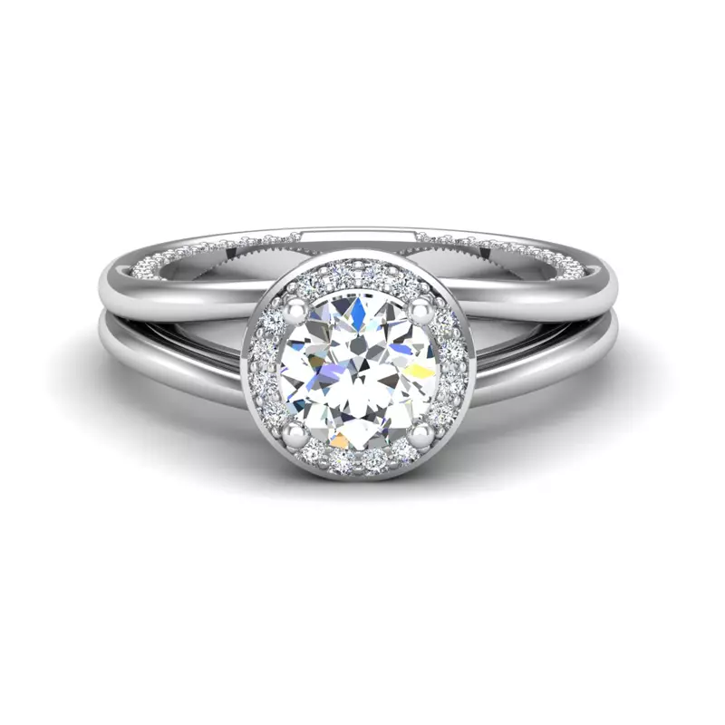 Platinum Miriam Halo Engagement Ring
