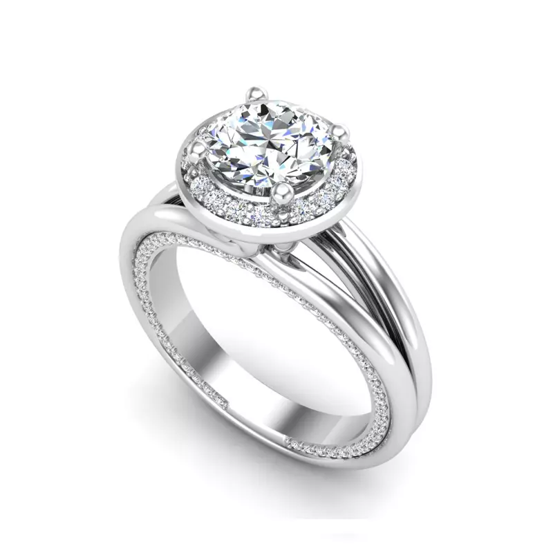 Platinum Miriam Halo Engagement Ring