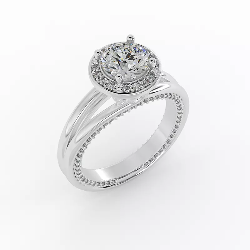 Platinum Miriam Halo Engagement Ring