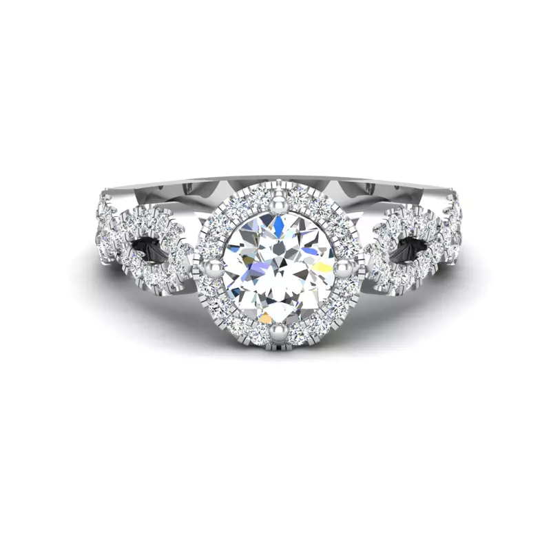 Platinum Oakley Halo Engagement Ring