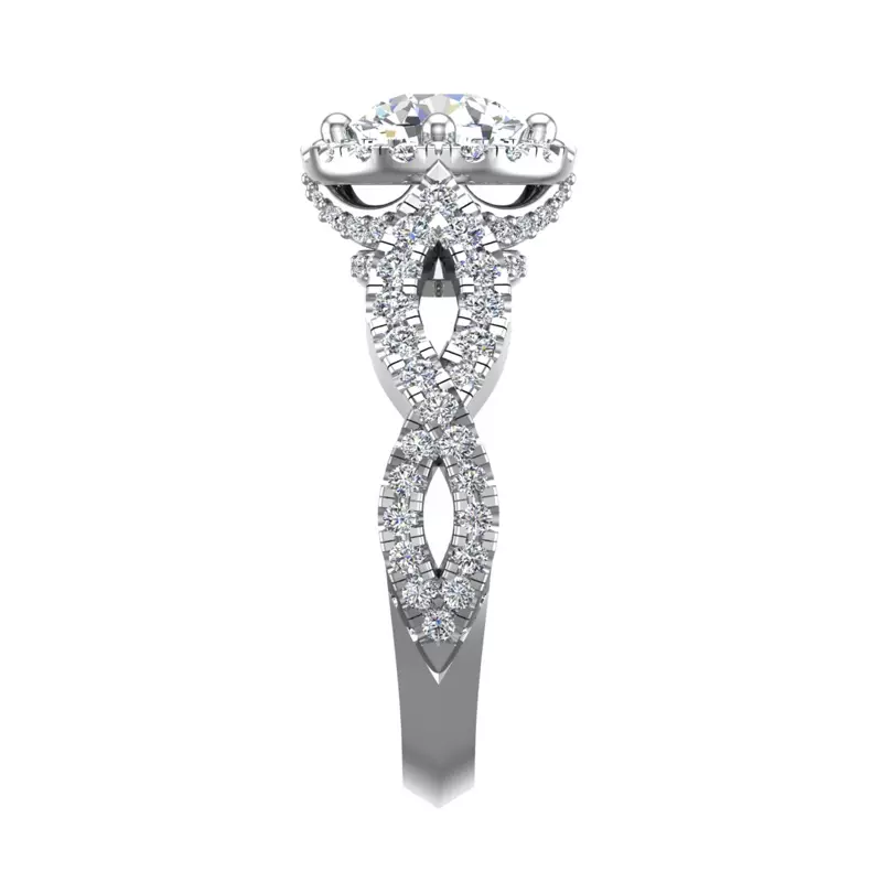 Platinum Oakley Halo Engagement Ring