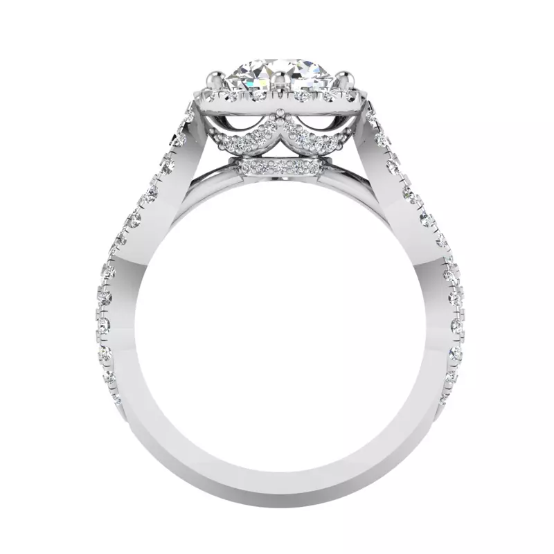 Platinum Oakley Halo Engagement Ring
