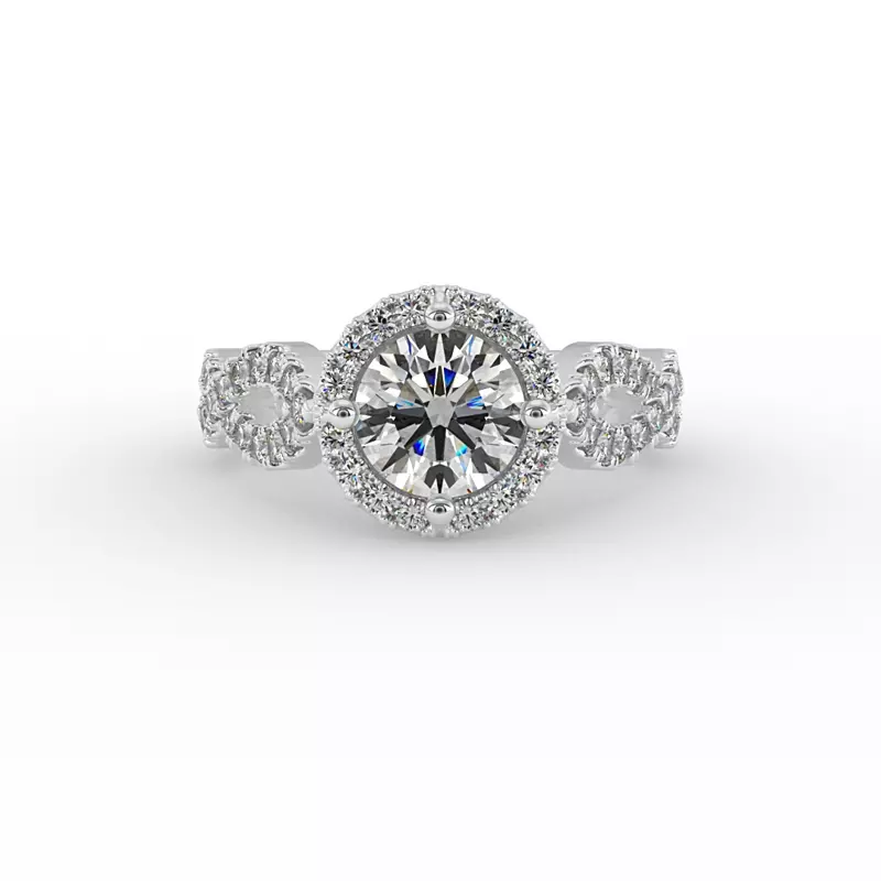 Platinum Oakley Halo Engagement Ring
