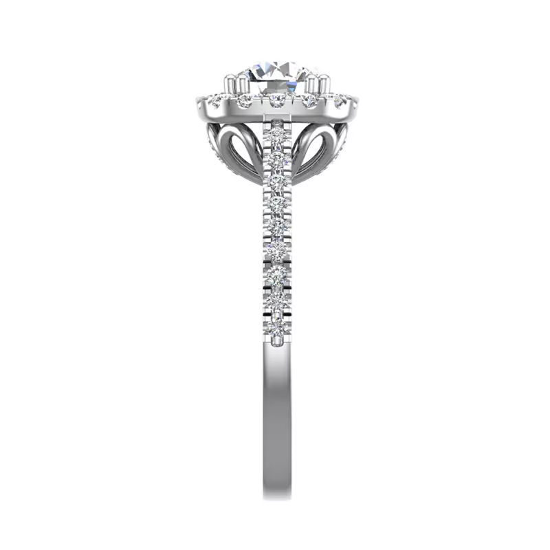 18K White Gold Kailani Halo Engagement Ring