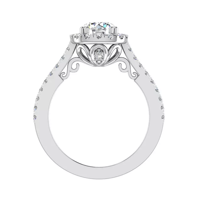 18K White Gold Kailani Halo Engagement Ring