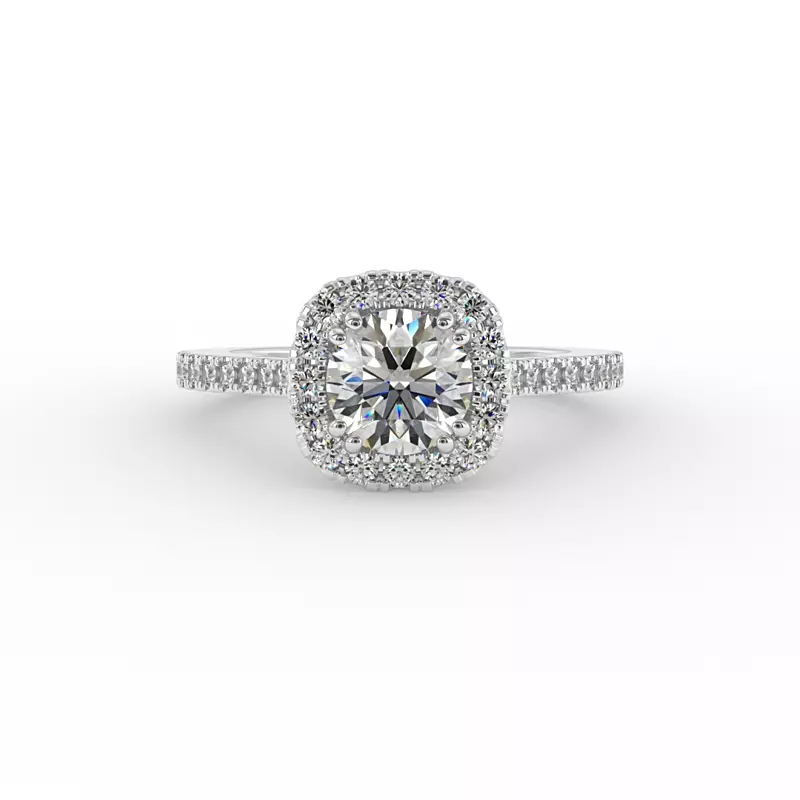 18K White Gold Kailani Halo Engagement Ring