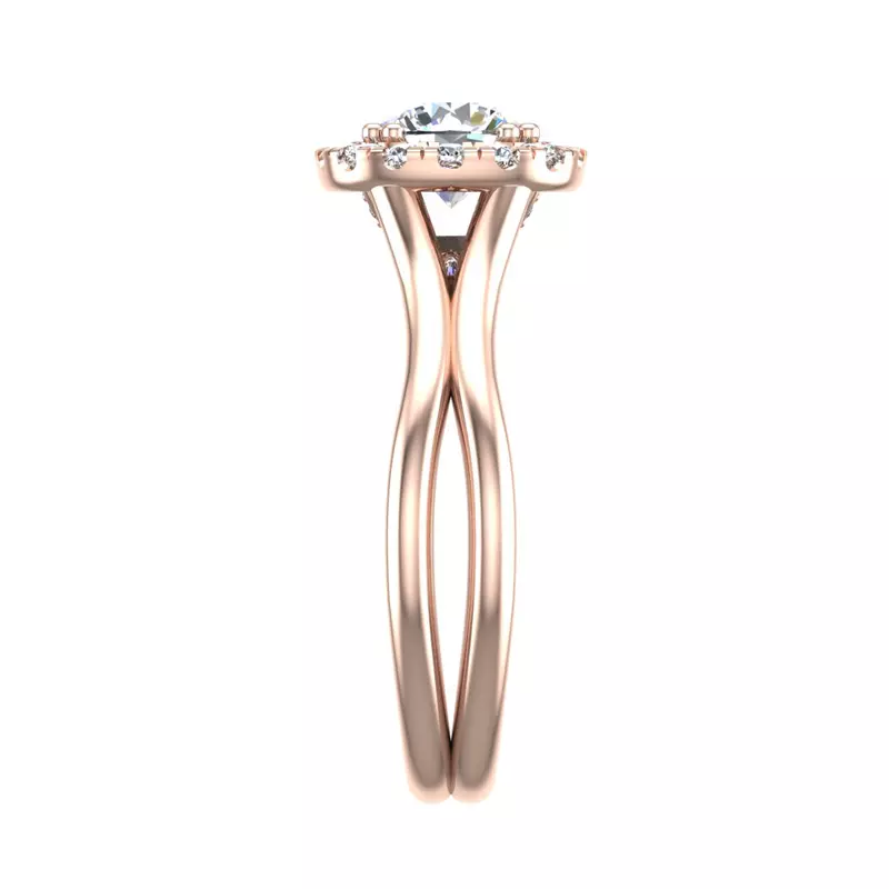 14K Rose Gold Alayah Halo Engagement Ring