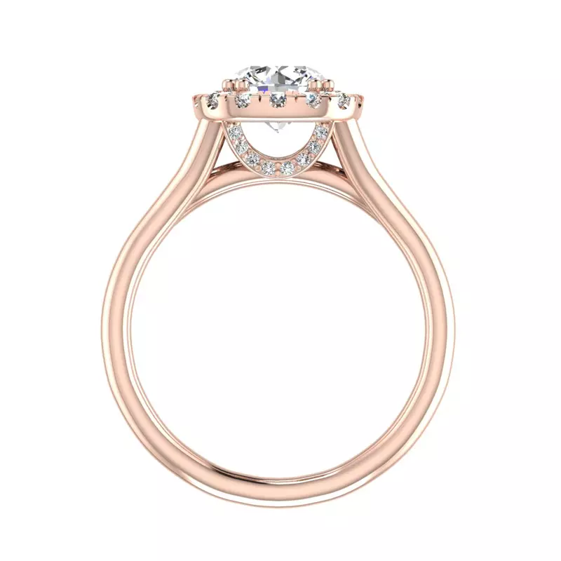14K Rose Gold Alayah Halo Engagement Ring
