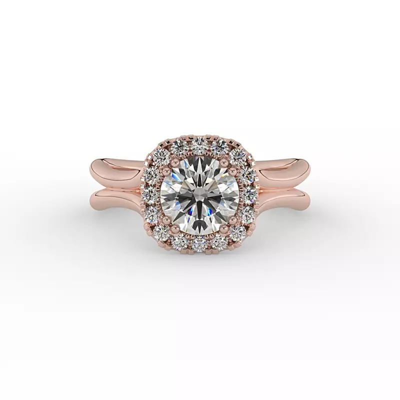 14K Rose Gold Alayah Halo Engagement Ring