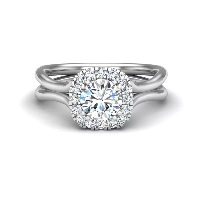 14K White Gold Alayah Halo Engagement Ring