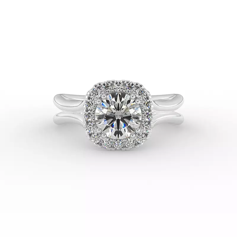 14K White Gold Alayah Halo Engagement Ring