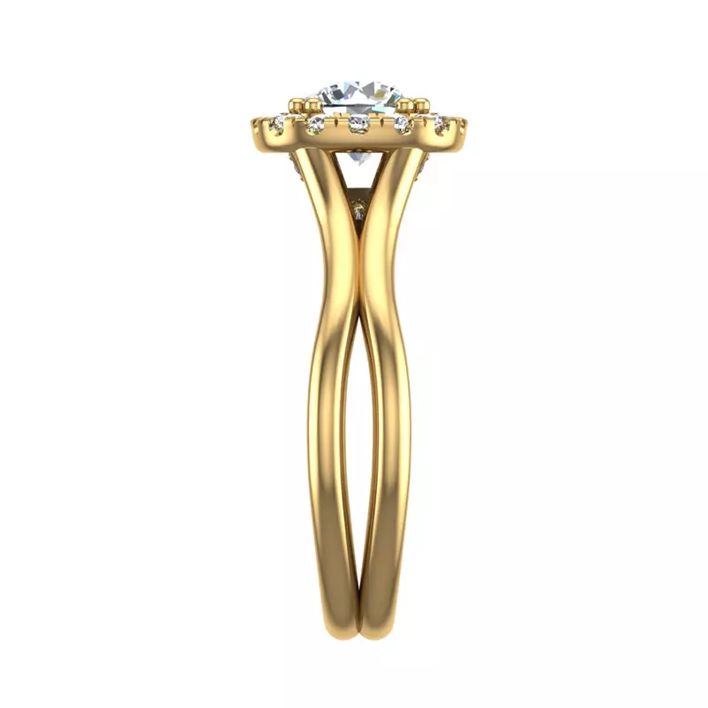 18K Yellow Gold Alayah Halo Engagement Ring