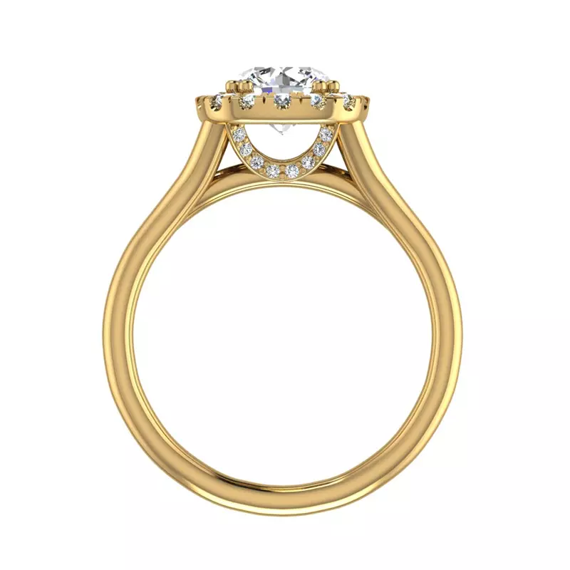 18K Yellow Gold Alayah Halo Engagement Ring