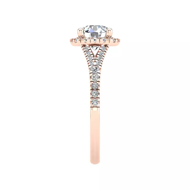 14K Rose Gold Grace Halo Engagement Ring