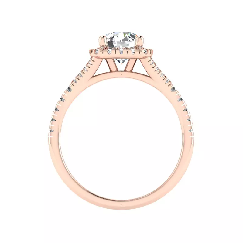 14K Rose Gold Grace Halo Engagement Ring