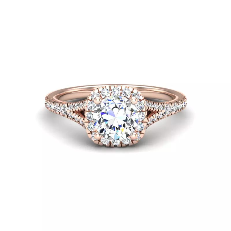 14K Rose Gold Grace Halo Engagement Ring