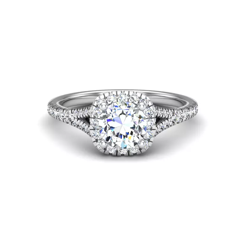 14K White Gold Grace Halo Engagement Ring