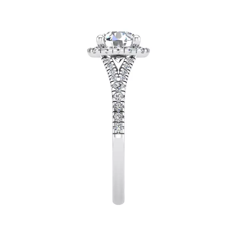 14K White Gold Grace Halo Engagement Ring