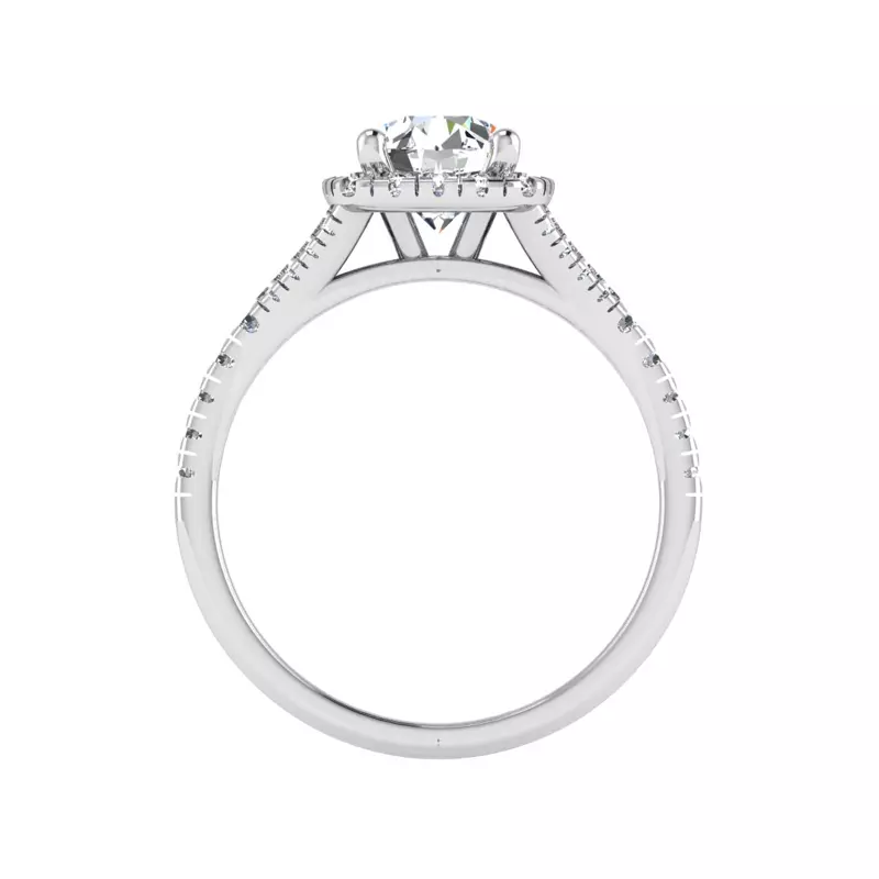 14K White Gold Grace Halo Engagement Ring