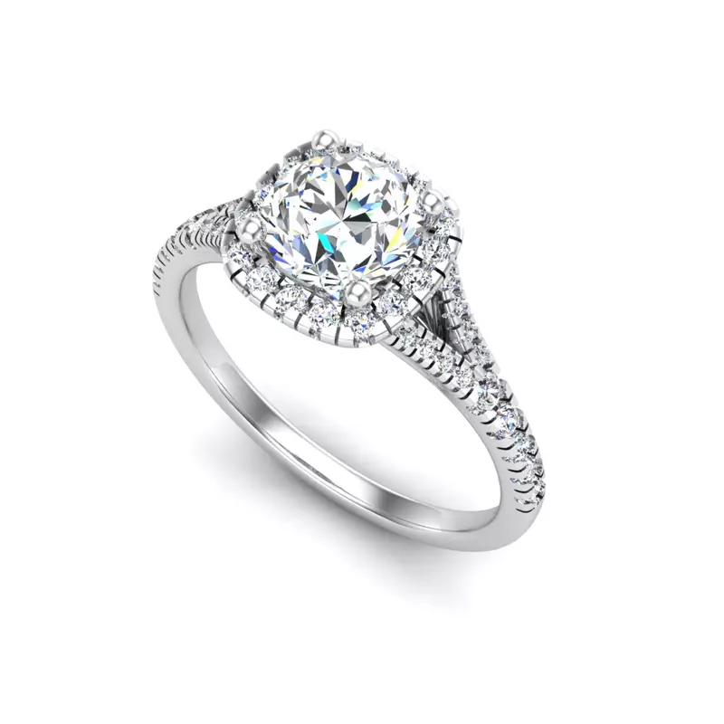 14K White Gold Grace Halo Engagement Ring