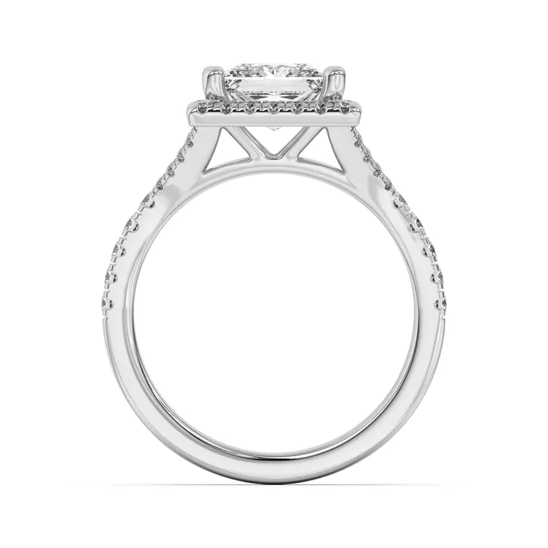 14K White Gold Grace Halo Engagement Ring