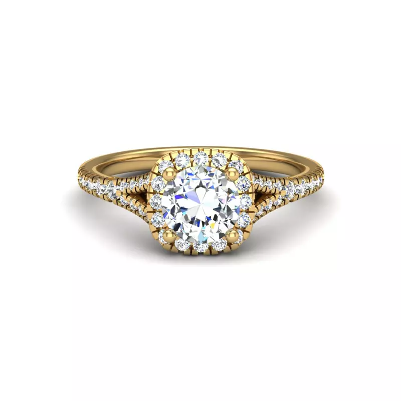 14K Yellow Gold Grace Halo Engagement Ring