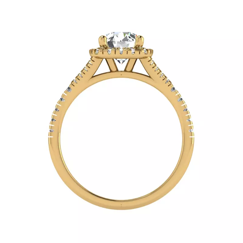 14K Yellow Gold Grace Halo Engagement Ring