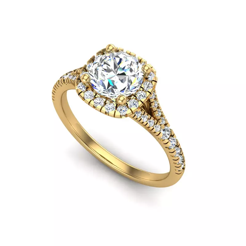 14K Yellow Gold Grace Halo Engagement Ring