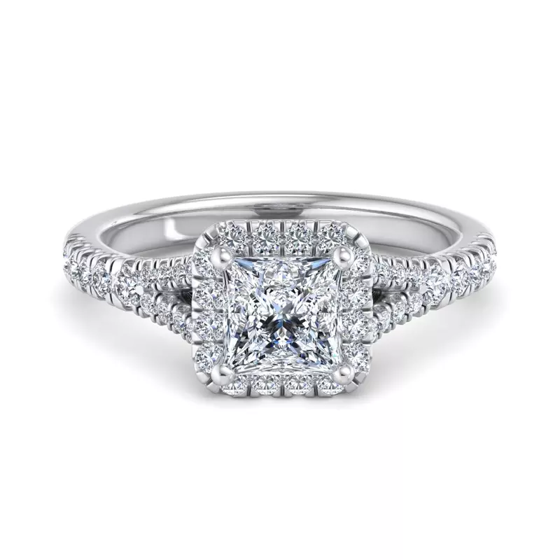 Platinum Grace Halo Engagement Ring
