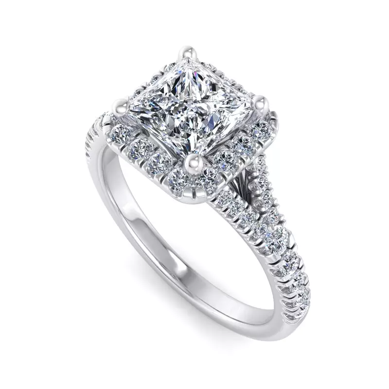 Platinum Grace Halo Engagement Ring