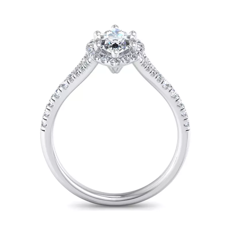 Platinum Grace Halo Engagement Ring