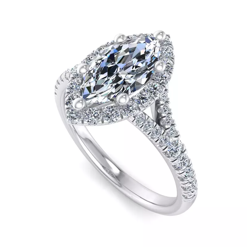 Platinum Grace Halo Engagement Ring